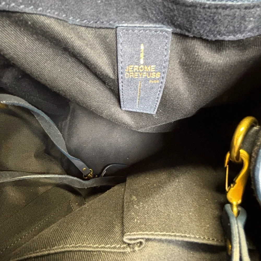 Jerome Dreyfuss Anatole Medium Navy Suede Leather Tie Dye Satchel Crossbody Bag - Picture 14 of 16